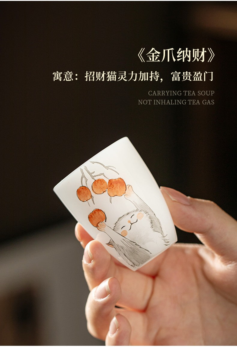 白皙萌猫柿子杯-柿影喵春