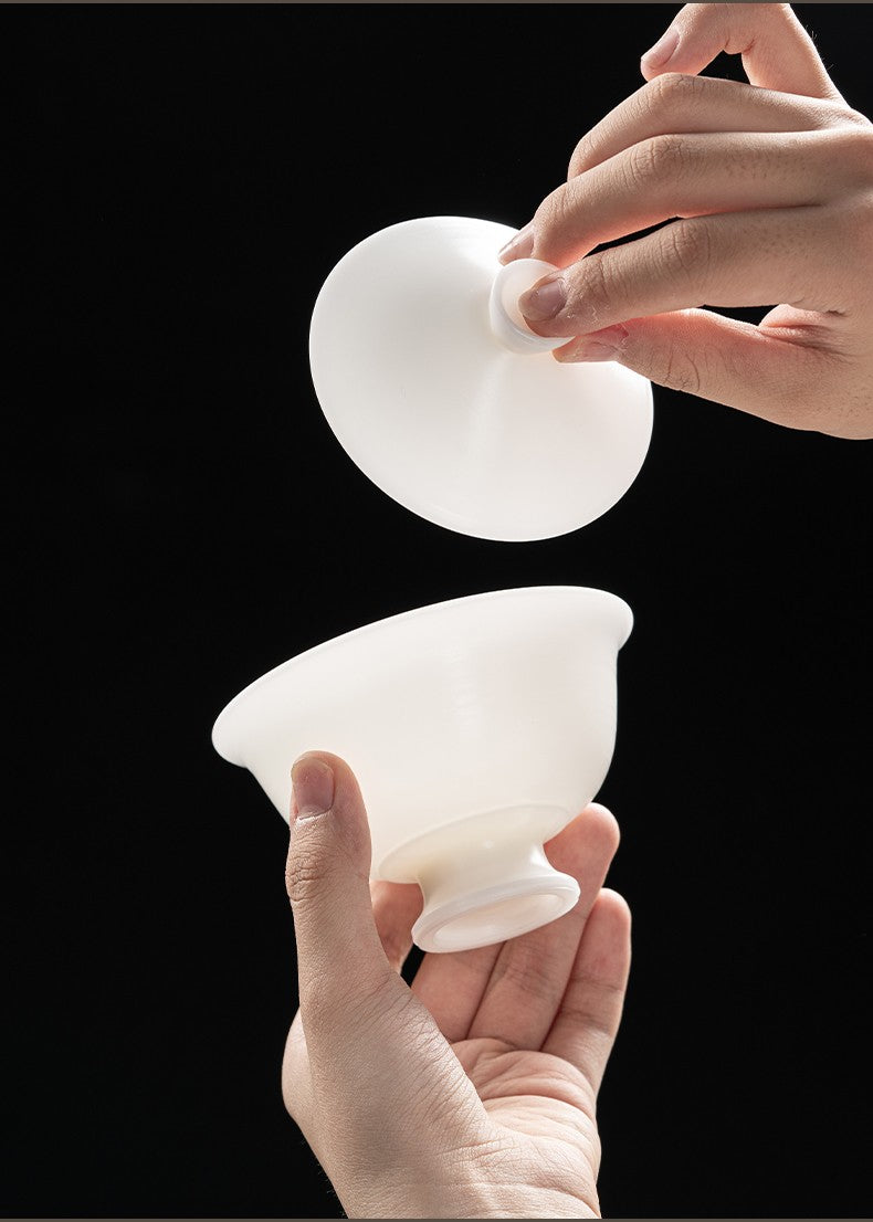 手拉胚盖碗74-斗笠盖碗