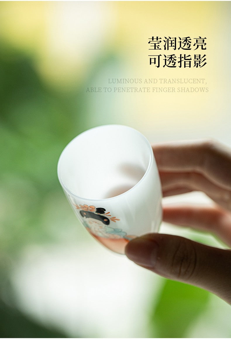 白皙仕仕如意杯-丹仕满堂