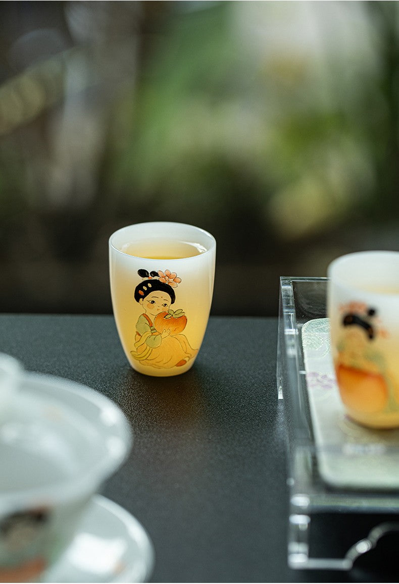 白皙仕仕如意杯-丹仕满堂