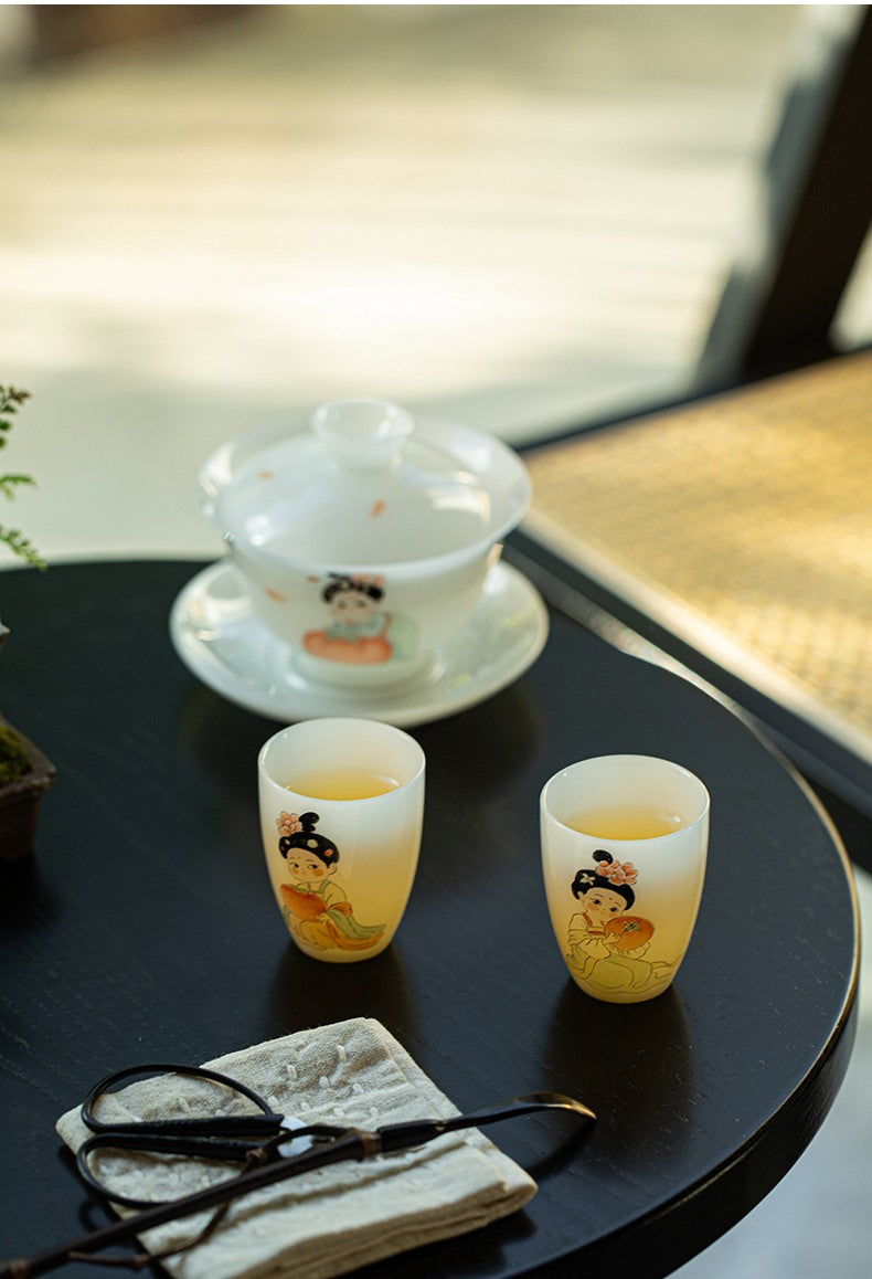 白皙仕仕如意杯-丹仕满堂