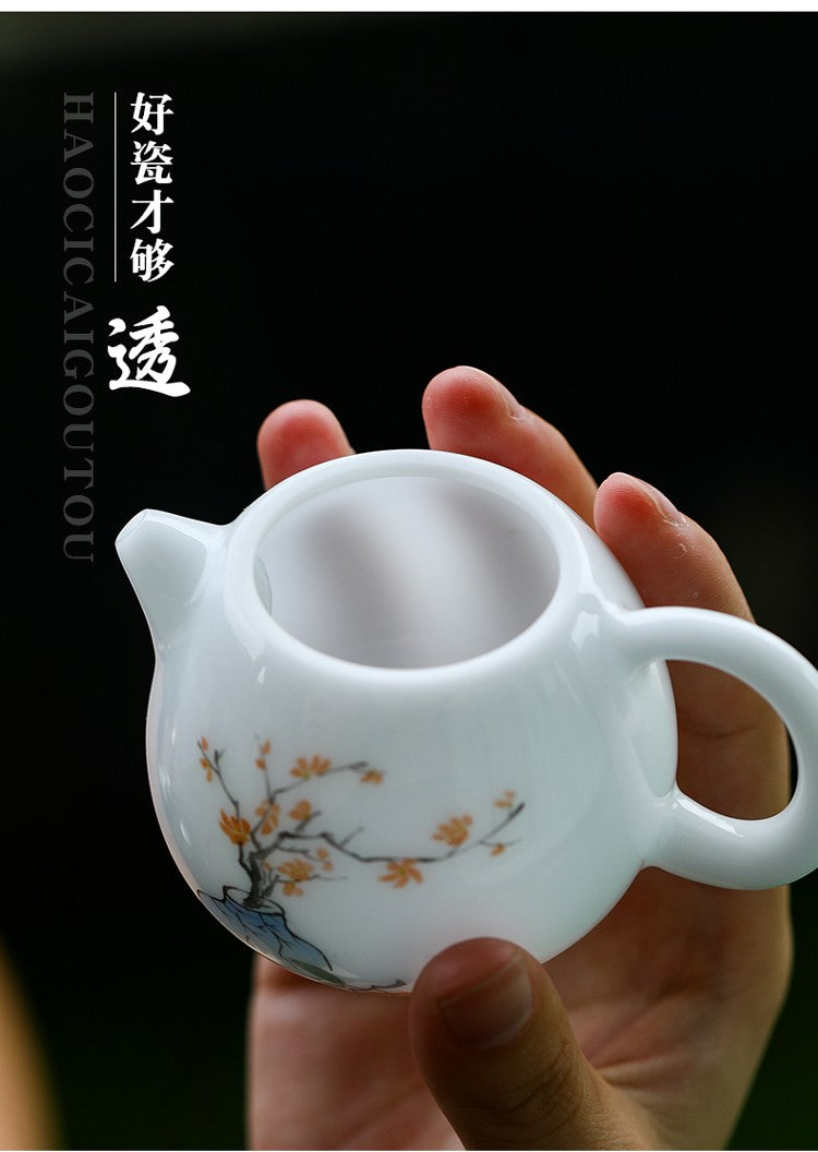 手绘龙蛋壶-柿柿如意