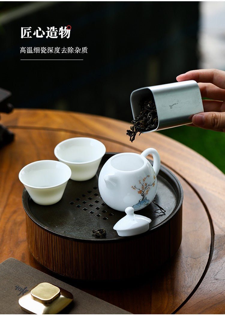 手绘龙蛋壶-柿柿如意