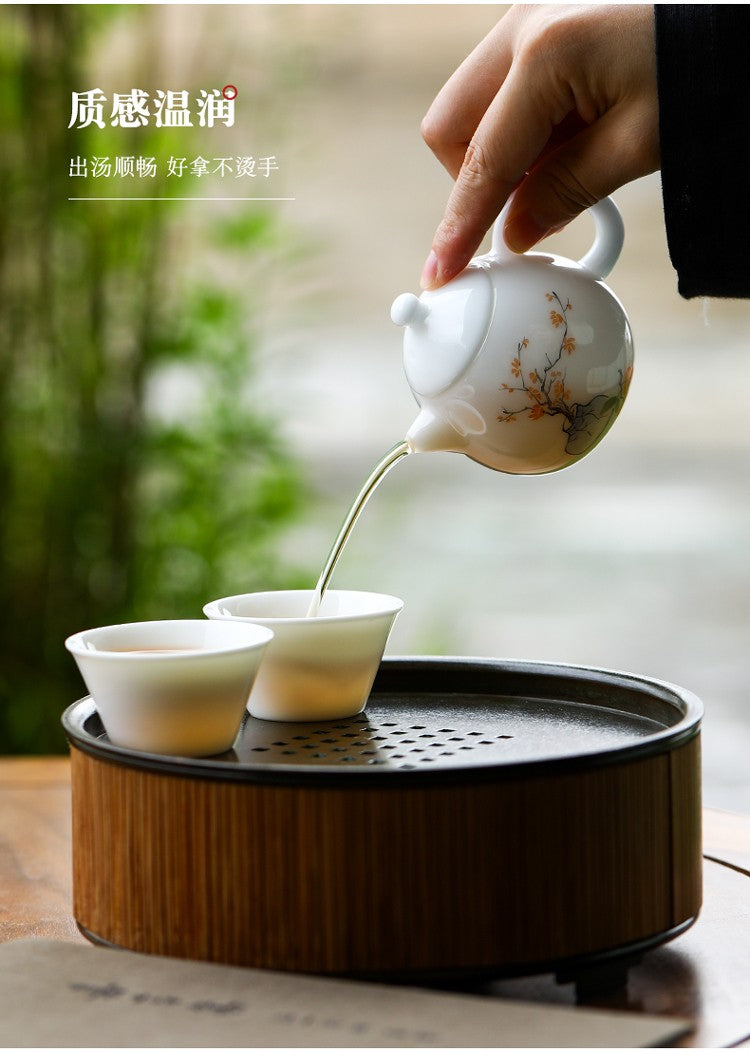 手绘龙蛋壶-柿柿如意