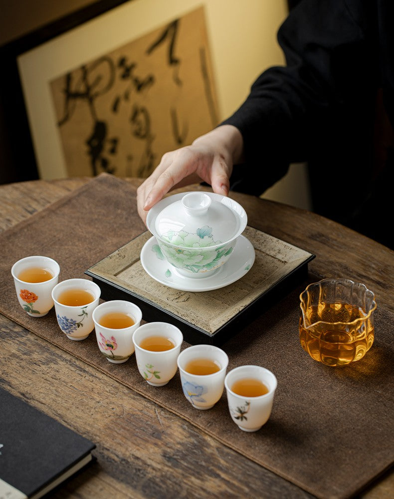 PJ手绘盖碗款式53-苍翠欲滴